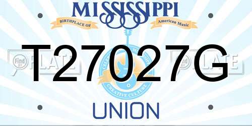 T27027G Mississippi License Plate
