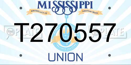 T270557 Mississippi License Plate