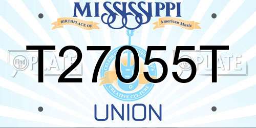T27055T Mississippi License Plate