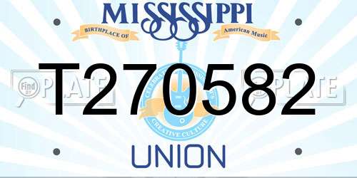 T270582 Mississippi License Plate