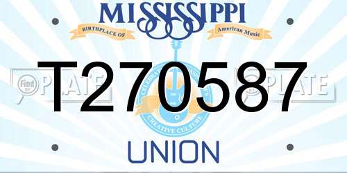 T270587 Mississippi License Plate