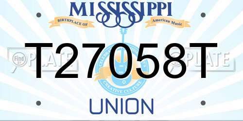 T27058T Mississippi License Plate