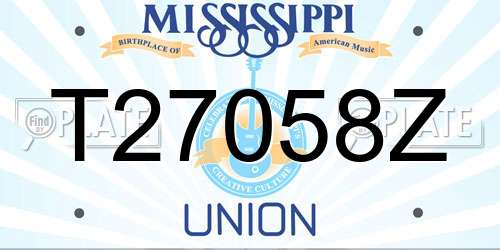 T27058Z Mississippi License Plate
