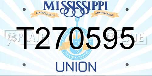 T270595 Mississippi License Plate