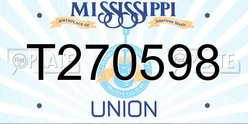 T270598 Mississippi License Plate