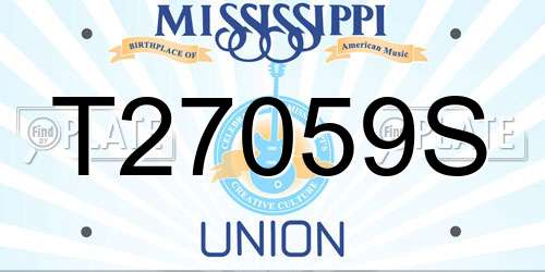 T27059S Mississippi License Plate
