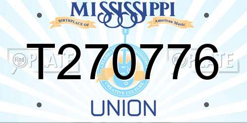 T270776 Mississippi License Plate