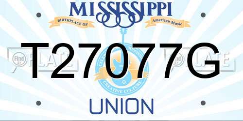 T27077G Mississippi License Plate