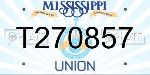 T270857 Mississippi License Plate