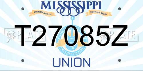 T27085Z Mississippi License Plate