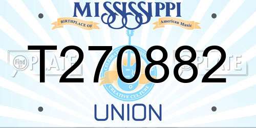 T270882 Mississippi License Plate