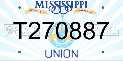 T270887 Mississippi License Plate