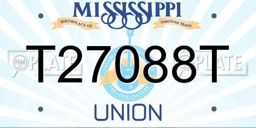 T27088T Mississippi License Plate