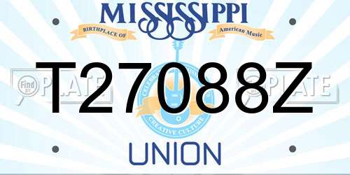 T27088Z Mississippi License Plate