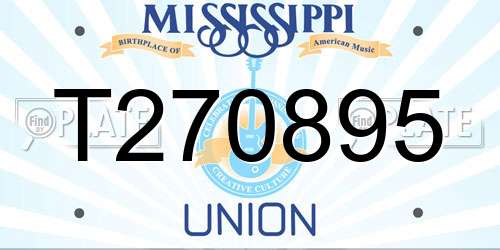 T270895 Mississippi License Plate