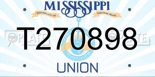T270898 Mississippi License Plate