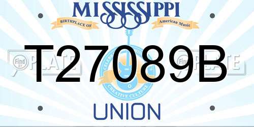 T27089B Mississippi License Plate