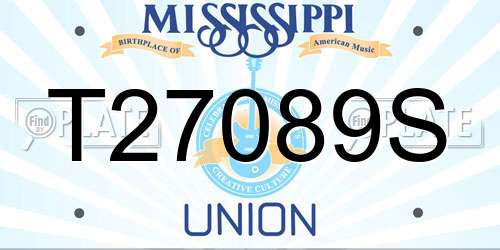 T27089S Mississippi License Plate