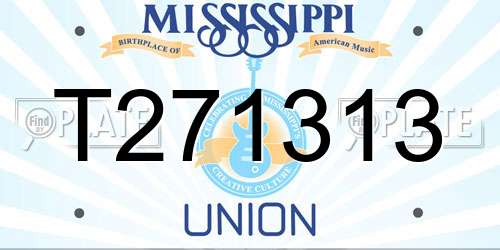 T271313 Mississippi License Plate