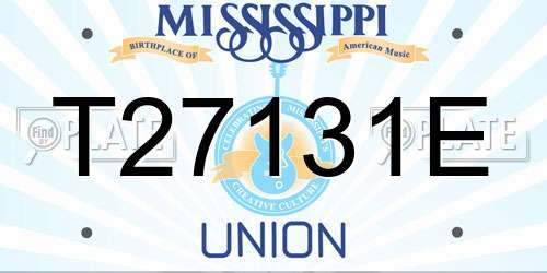 T27131E Mississippi License Plate