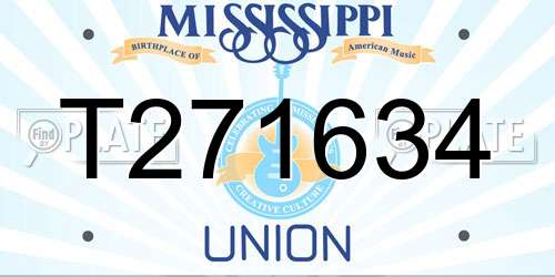 T271634 Mississippi License Plate