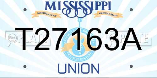 T27163A Mississippi License Plate