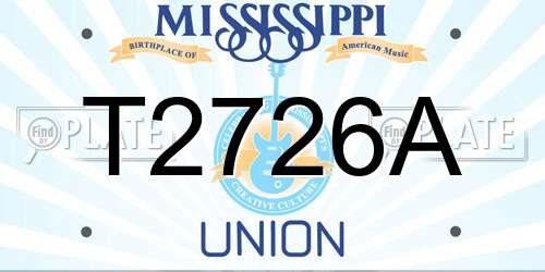 T2726A Mississippi License Plate