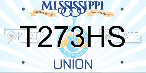 T273HS Mississippi License Plate