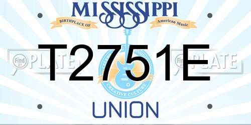 T2751E Mississippi License Plate
