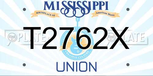 T2762X Mississippi License Plate
