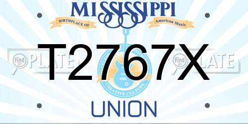 T2767X Mississippi License Plate
