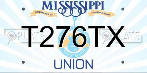 T276TX Mississippi License Plate