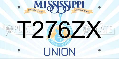T276ZX Mississippi License Plate
