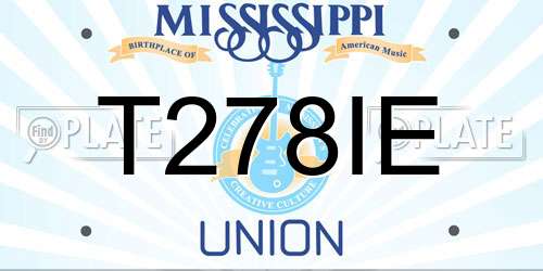 T278IE Mississippi License Plate