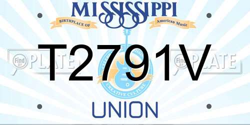 T2791V Mississippi License Plate