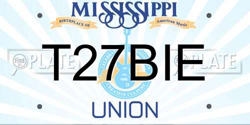 T27BIE Mississippi License Plate