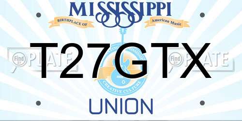 T27GTX Mississippi License Plate