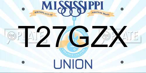 T27GZX Mississippi License Plate