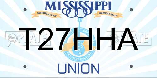 T27HHA Mississippi License Plate