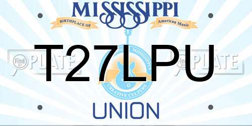 T27LPU Mississippi License Plate