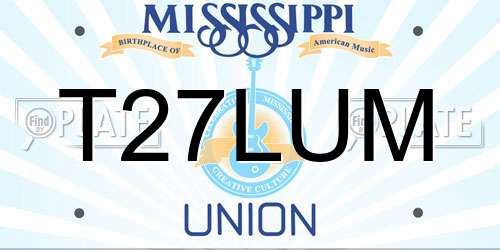 T27LUM Mississippi License Plate