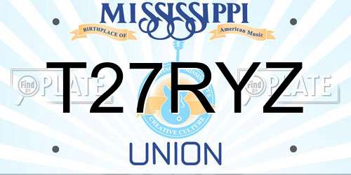 T27RYZ Mississippi License Plate