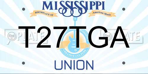 T27TGA Mississippi License Plate