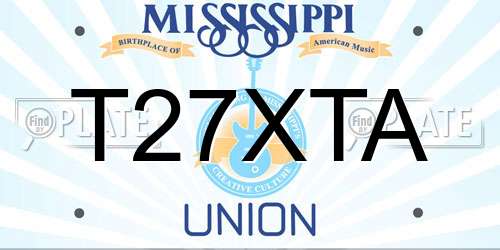 T27XTA Mississippi License Plate