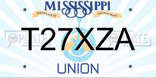 T27XZA Mississippi License Plate