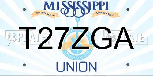 T27ZGA Mississippi License Plate