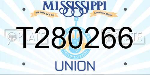 T280266 Mississippi License Plate
