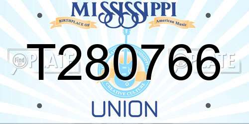 T280766 Mississippi License Plate