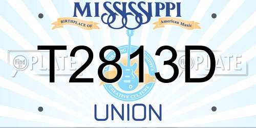 T2813D Mississippi License Plate