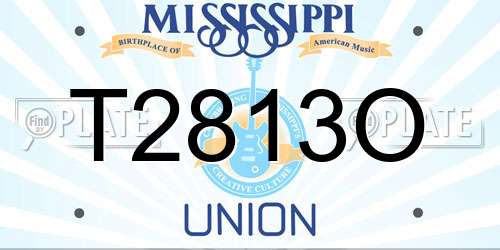 T2813O Mississippi License Plate